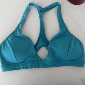 Lululemon Teal Molded Cup Racerback Sports Bra Clasp Back